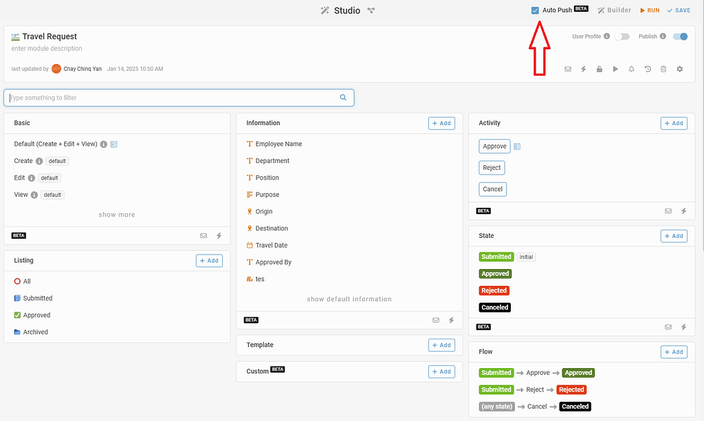 Auto Push function - BETA (Web) - Beta - Inistate Community